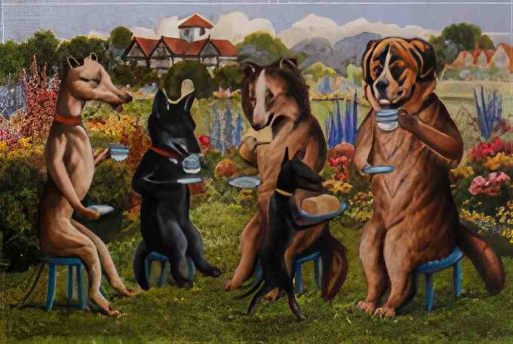 louis wain dogs tea party Art A4 Photo Print