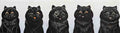 louis wain five black cats Art A4 Photo Print