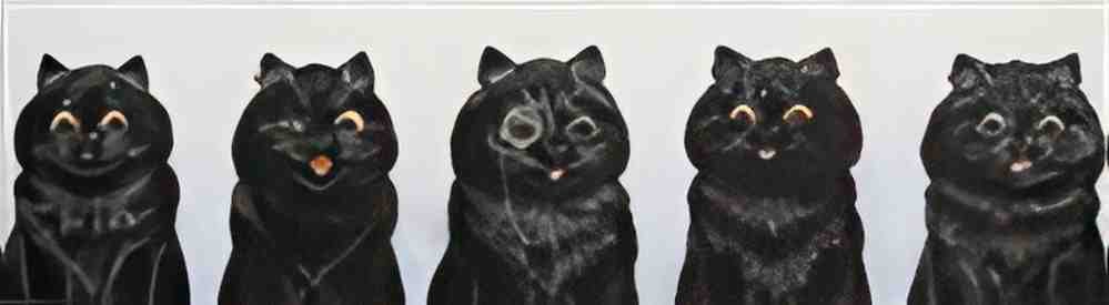 louis wain five black cats Art A4 Photo Print