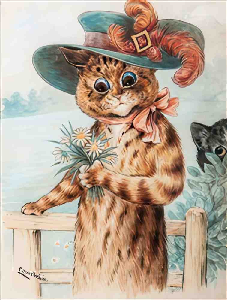 louis wain flowers for the duchess Art A4 Photo Print