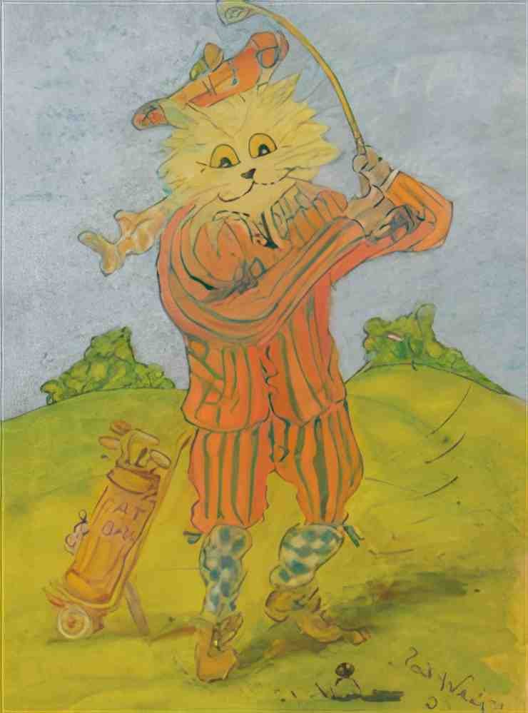 louis wain fore or the scottish golfer Art A4 Photo Print