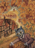 louis wain gathering grapes at knapsbury Art A4 Photo Print