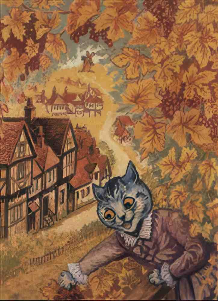 louis wain gathering grapes at knapsbury Art A4 Photo Print