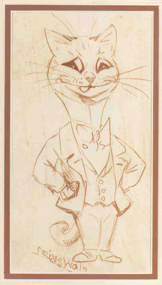 louis wain gentleman cat Art A4 Photo Print