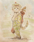 louis wain golfing cat Art A4 Photo Print