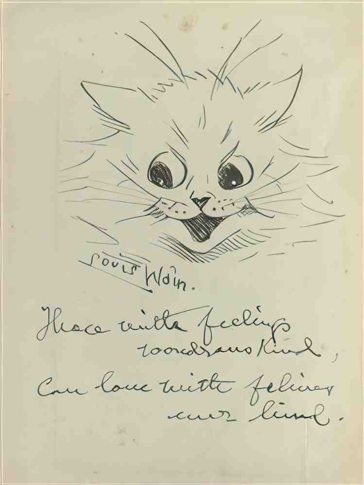 louis wain happy cat Art A4 Photo Print