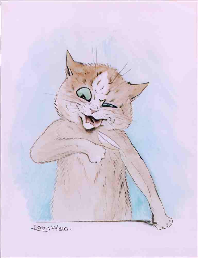 louis wain heres to you Art A4 Photo Print