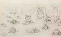 louis wain hippos at the seaside Art A4 Photo Print