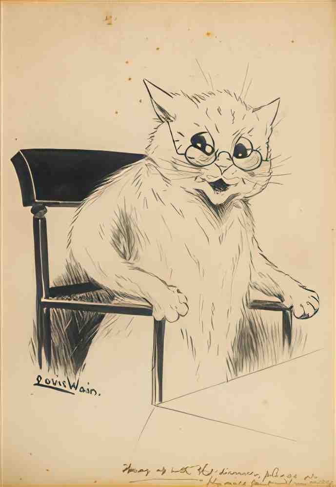 louis wain hurry up with the dinner Art A4 Photo Print