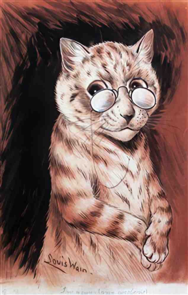louis wain im a poor lone widow Art A4 Photo Print