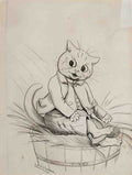 louis wain into the tub Art A4 Photo Print