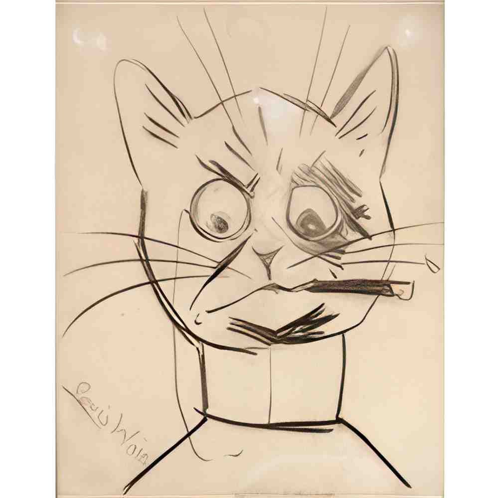 louis wain its rude to stare Art A4 Photo Print