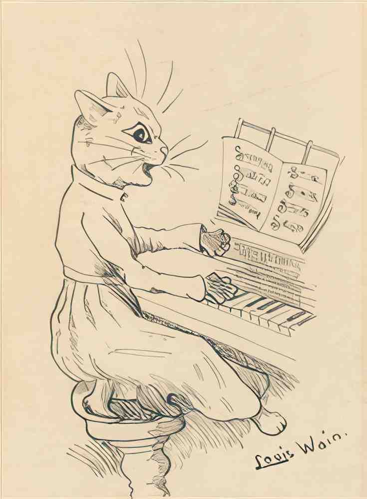 louis wain ive got rhythm Art A4 Photo Print