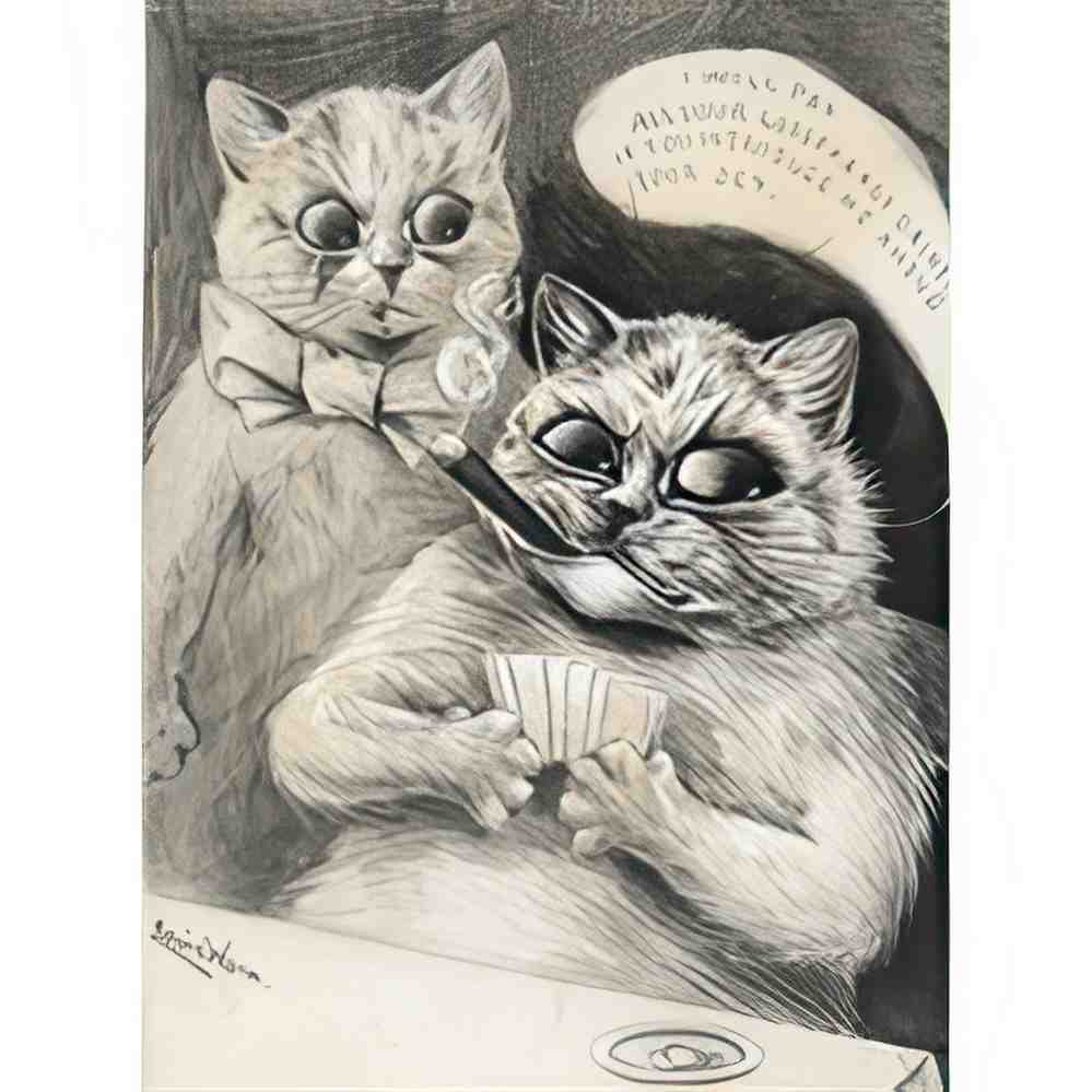 louis wain lady dainty Art A4 Photo Print