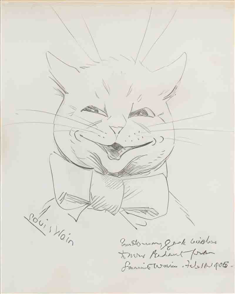 louis wain little bow puss Art A4 Photo Print