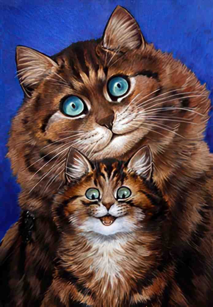 louis wain mother and child Art A4 Photo Print