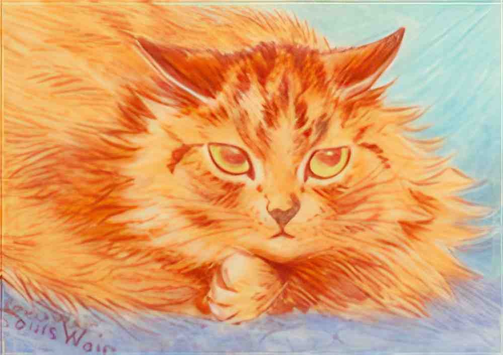 louis wain mouse watching Art A4 Photo Print