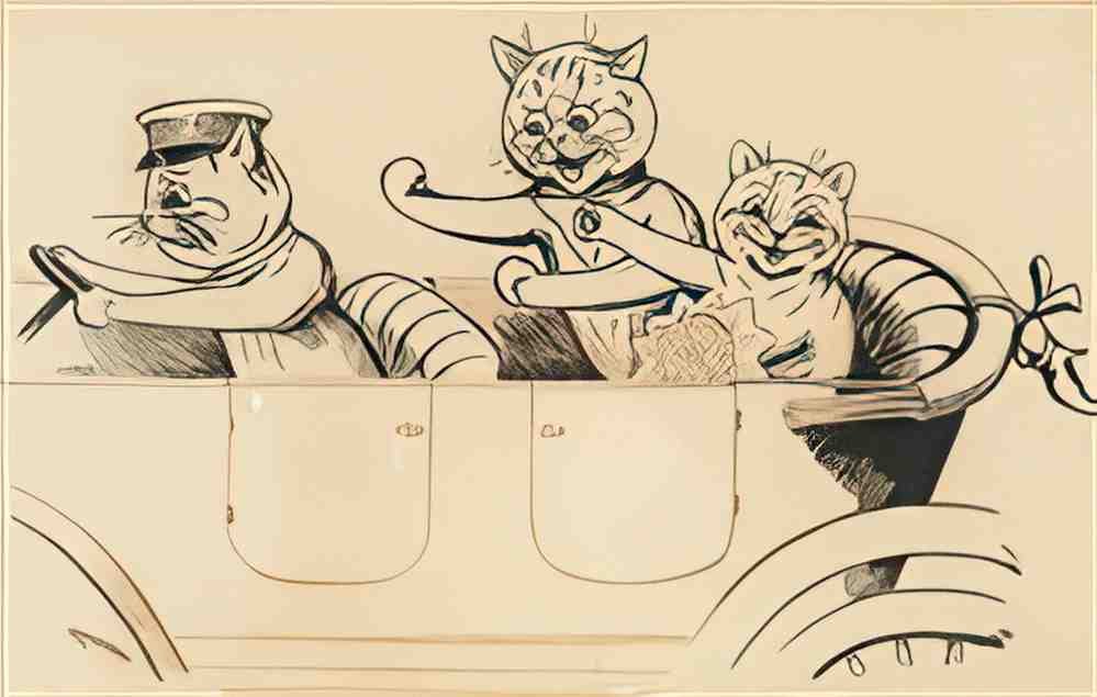 louis wain off on honeymoon Art A4 Photo Print