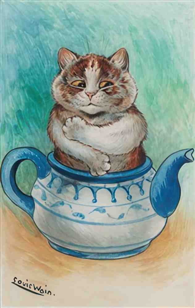 louis wain one for the pot Art A4 Photo Print