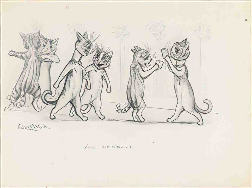 louis wain our dance Art A4 Photo Print