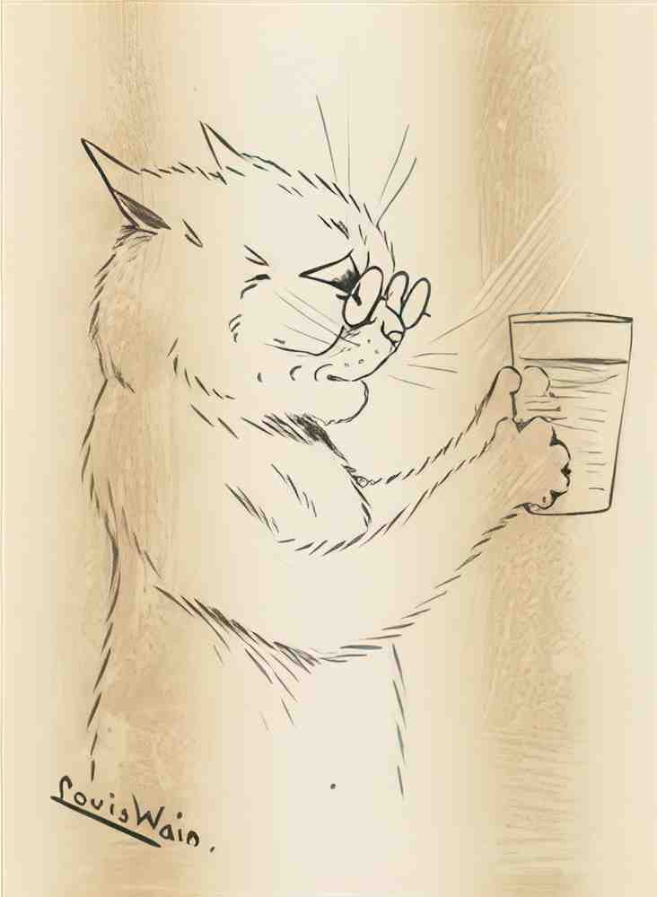 louis wain purely teetotal Art A4 Photo Print