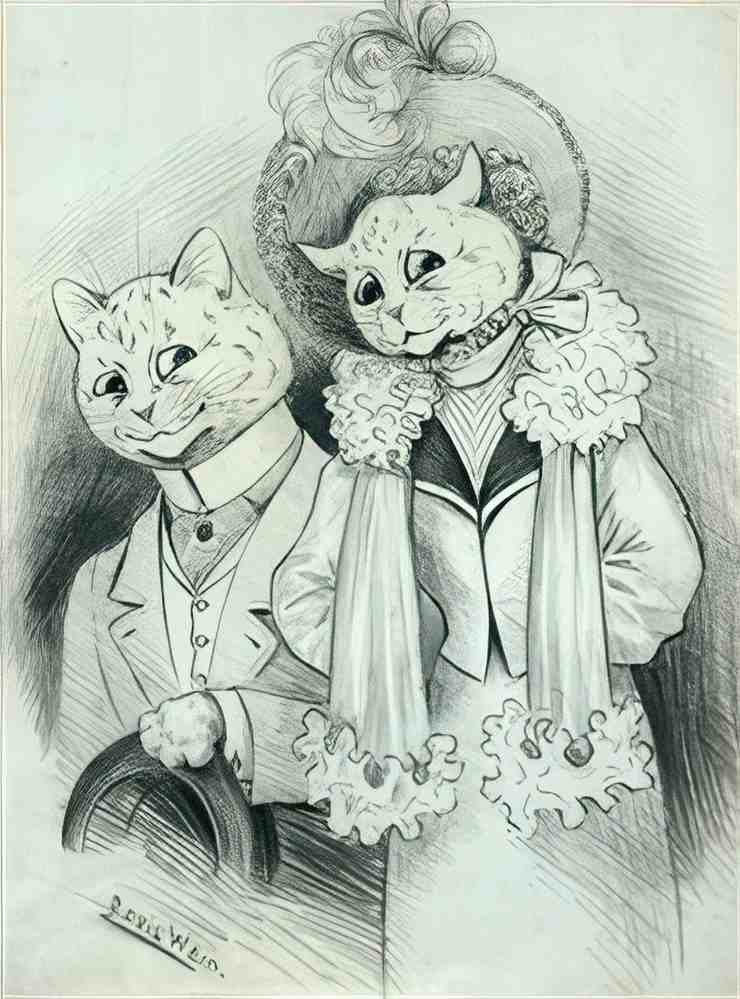 louis wain she rather nice dont you think he you win!  Art A4 Photo Print