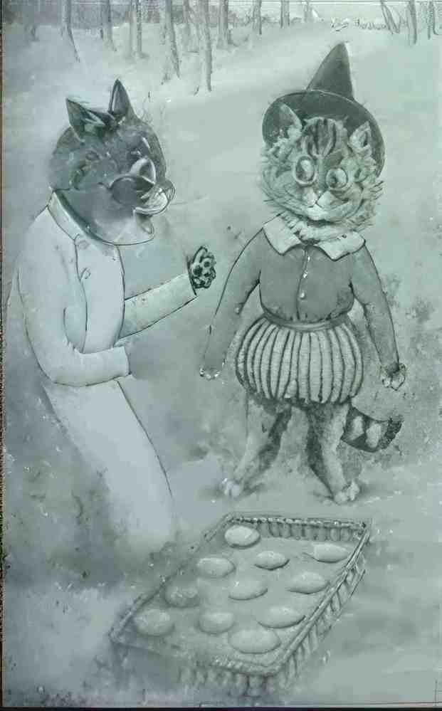 louis wain simple simon (2) Art A4 Photo Print