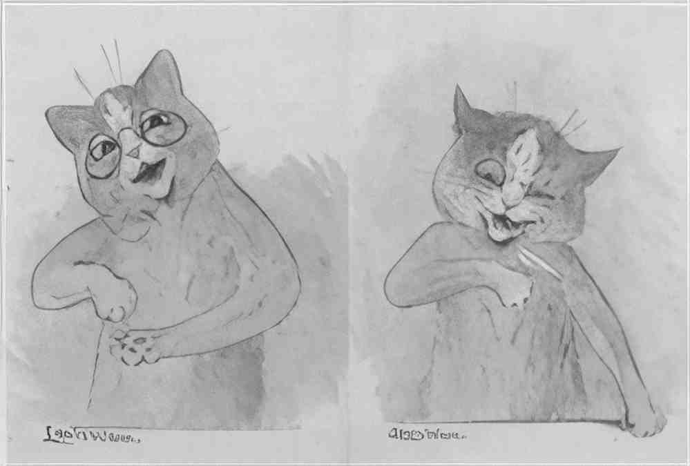 louis wain sober cat Art A4 Photo Print