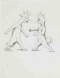 louis wain squaring up for a fight Art A4 Photo Print