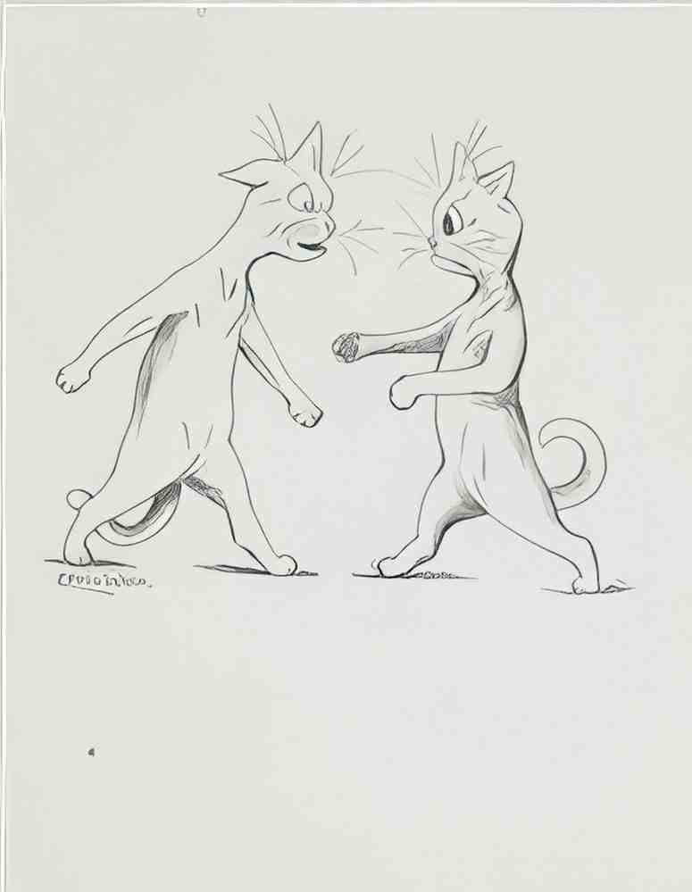 louis wain squaring up for a fight Art A4 Photo Print