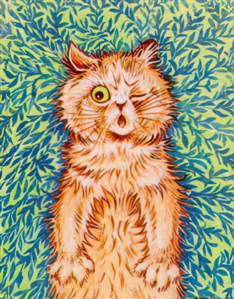 louis wain startled cat Art A4 Photo Print