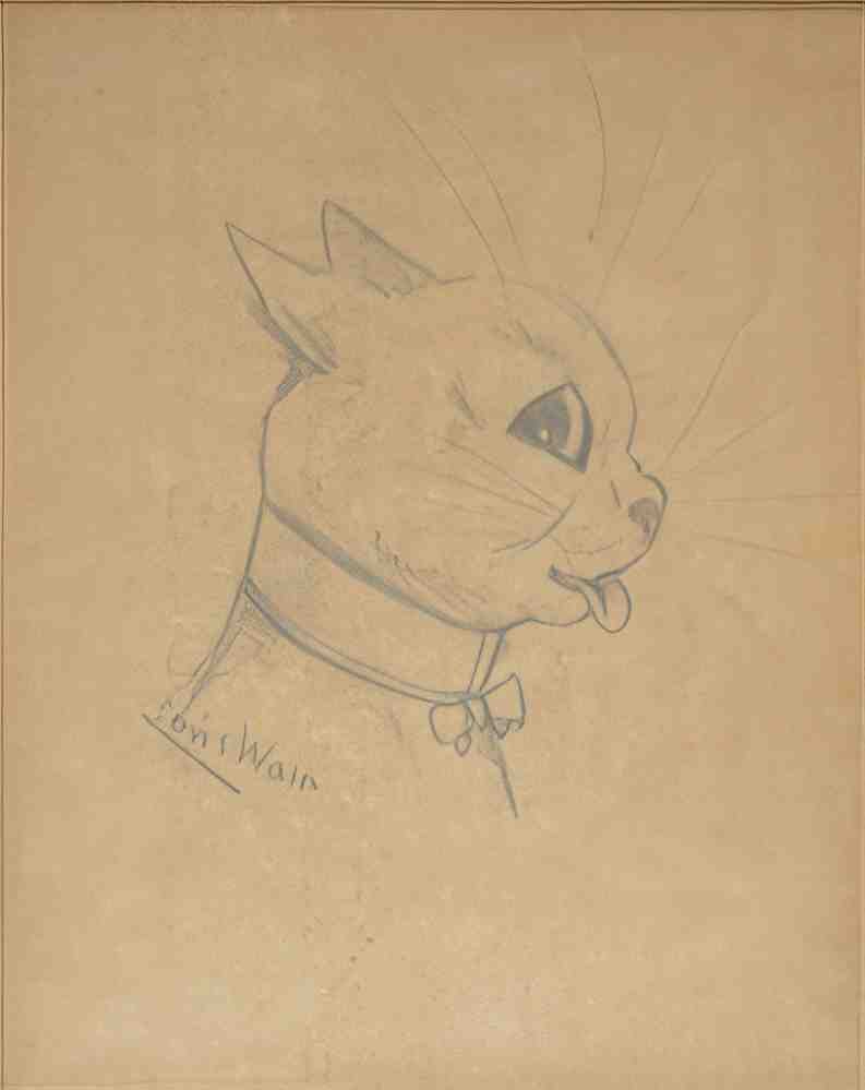 louis wain study for dressed for dinner Art A4 Photo Print