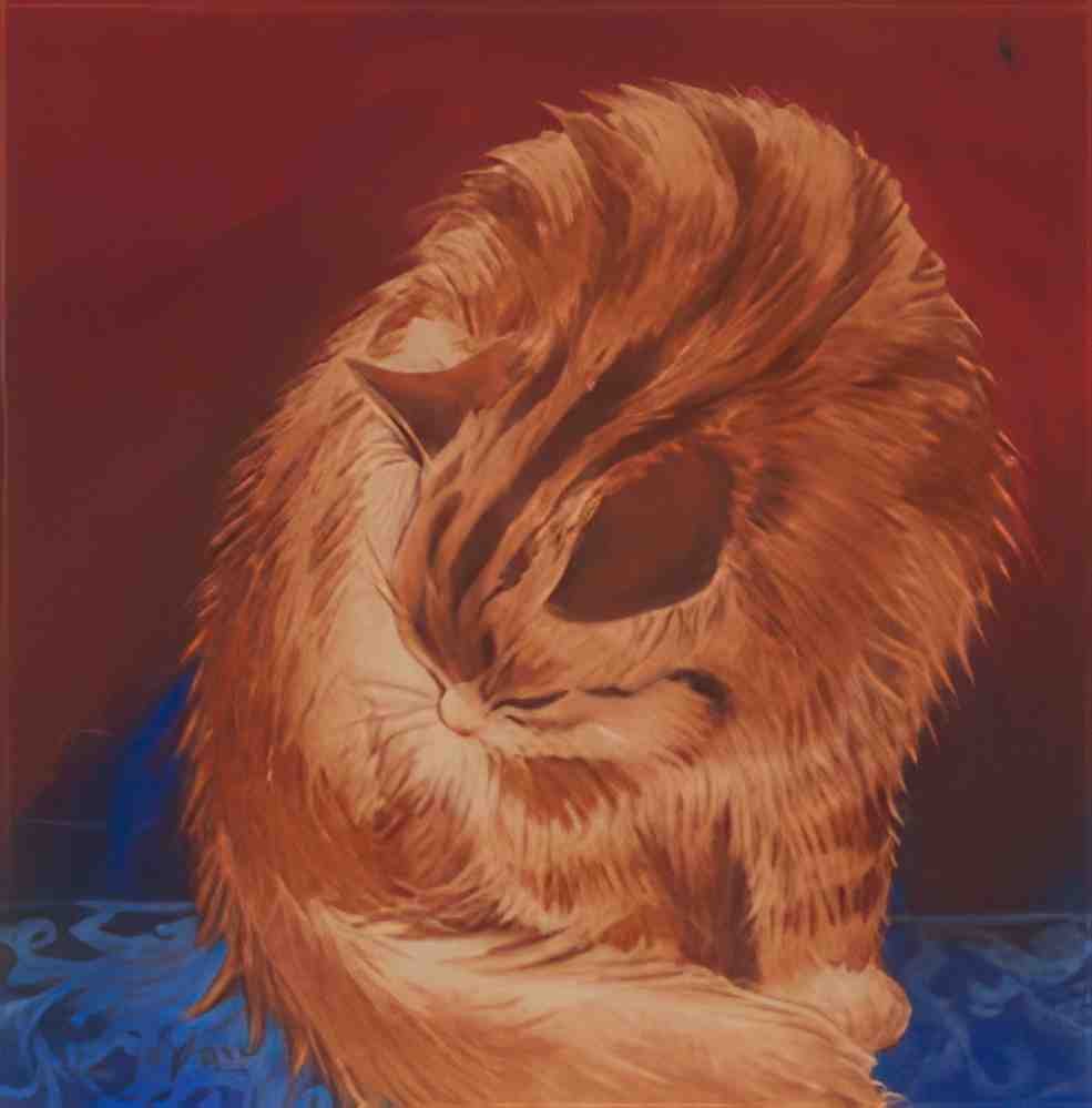 louis wain tabby cat washing Art A4 Photo Print