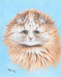 louis wain tabby cat with green eyes head study Art A4 Photo Print