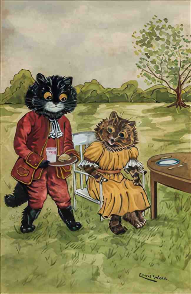 louis wain tea time for kittens Art A4 Photo Print
