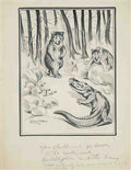 louis wain the alligator and the bears Art A4 Photo Print