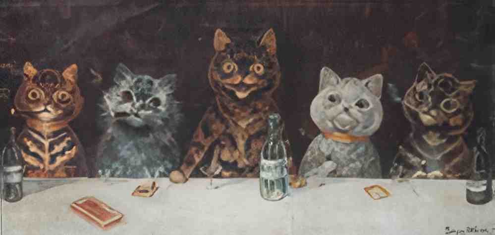 louis wain the bachelor party Art A4 Photo Print