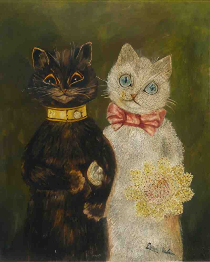 louis wain the bride and groom Art A4 Photo Print