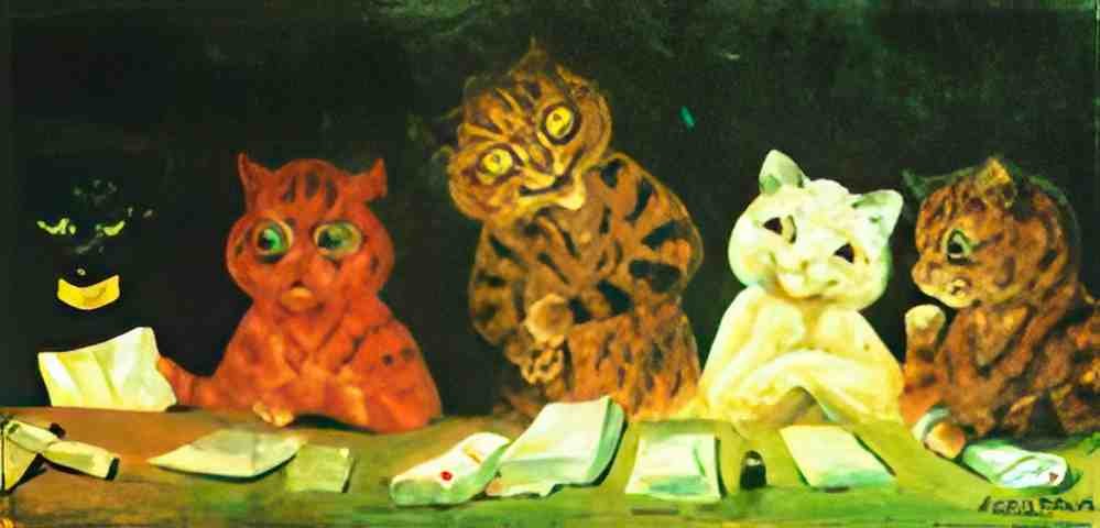 louis wain the card sharpers Art A4 Photo Print