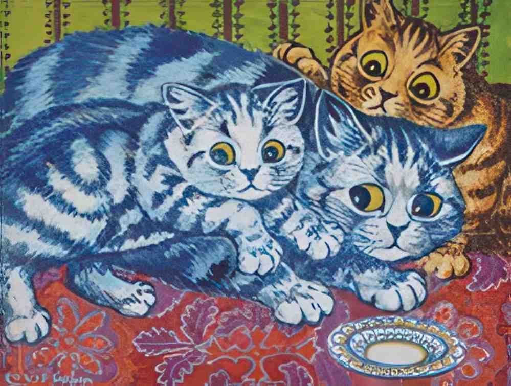 louis wain the cat who got the cream Art A4 Photo Print