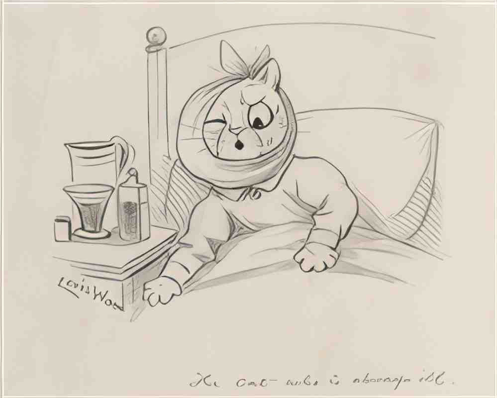 louis wain the cat who is always ill Art A4 Photo Print