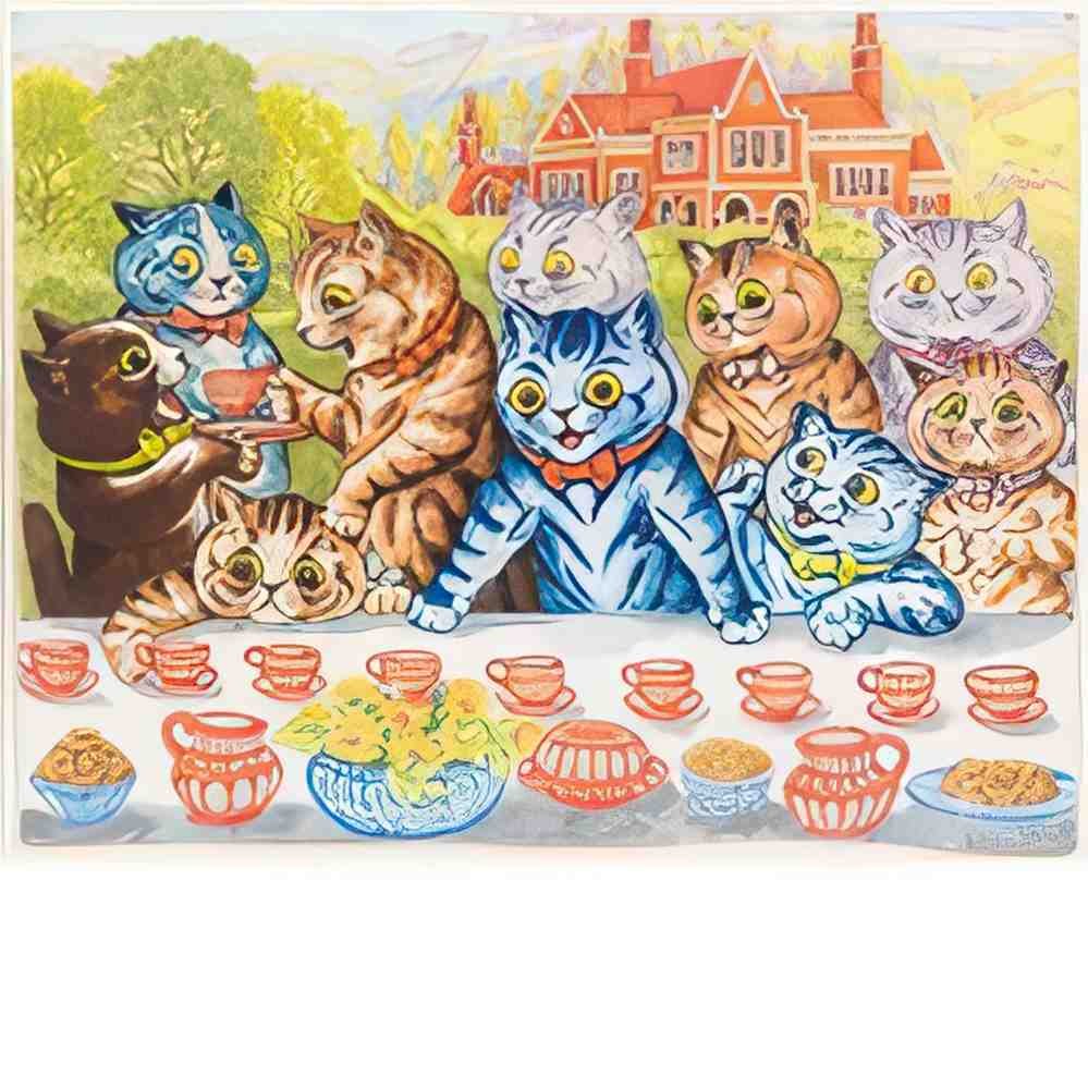 louis wain the cats tea party Art A4 Photo Print