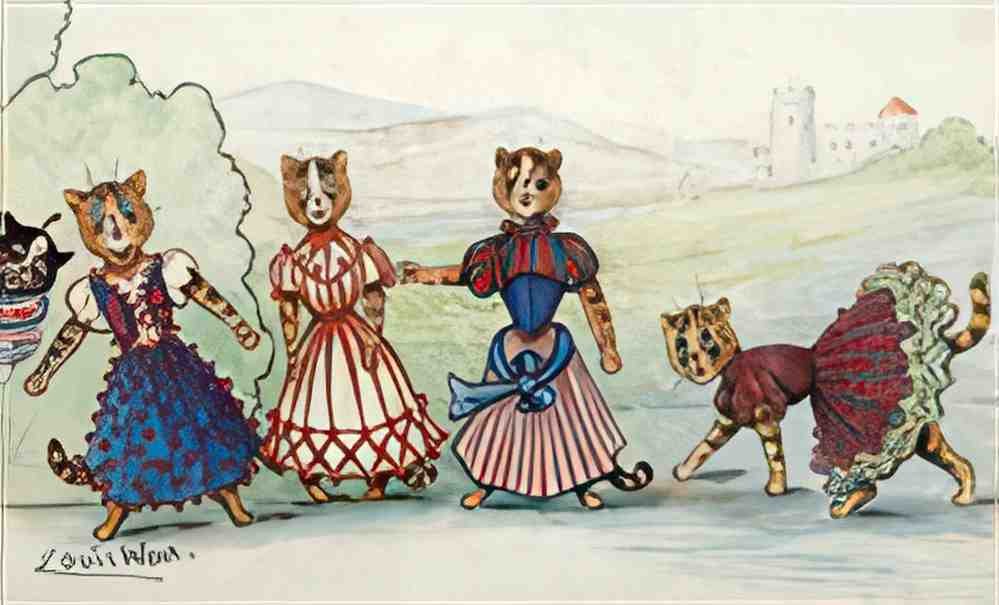 louis wain the chorus Art A4 Photo Print