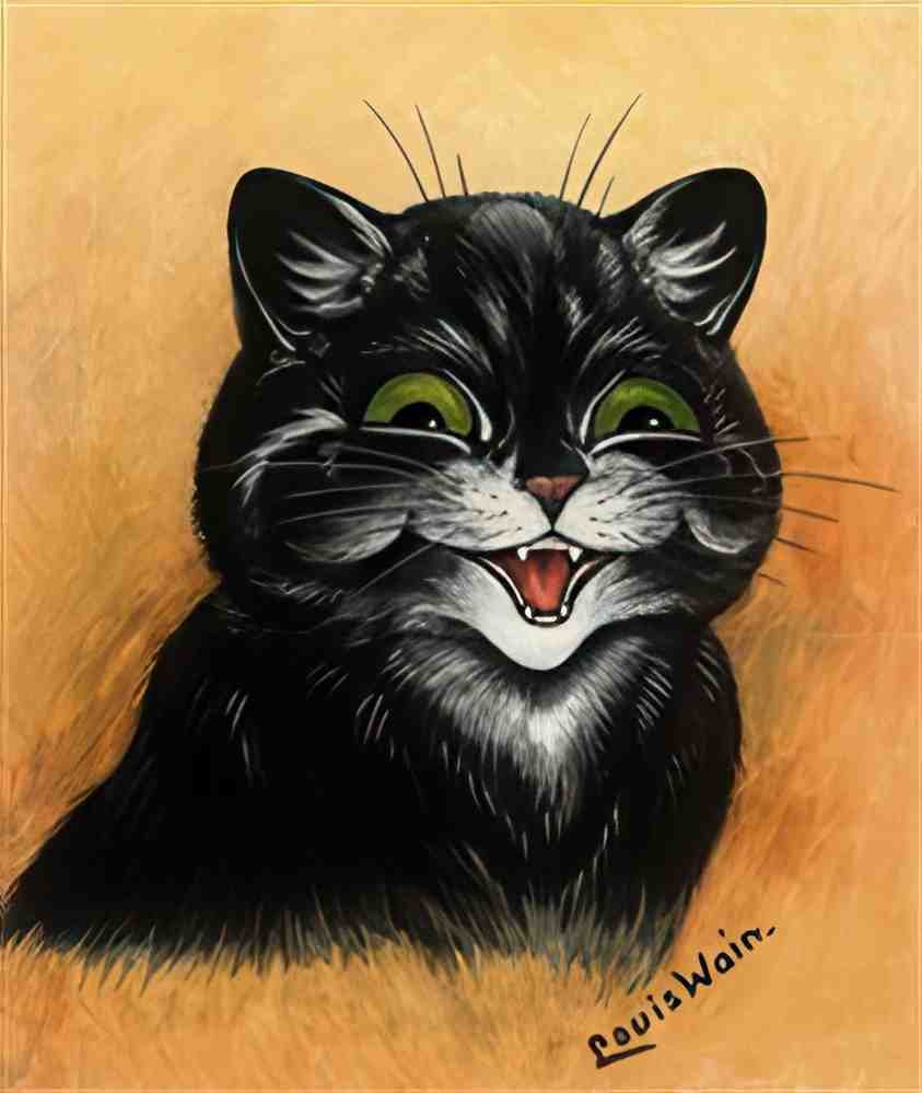 louis wain the contented cat Art A4 Photo Print