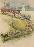 louis wain the dog team Art A4 Photo Print