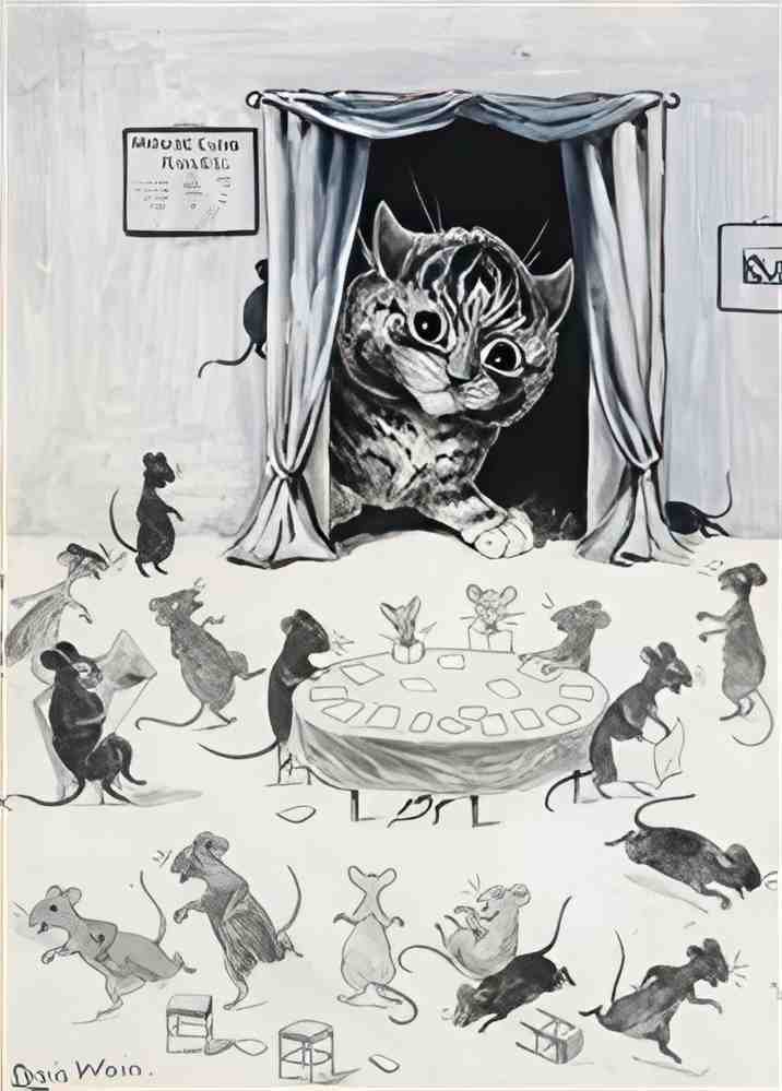 louis wain the mouse club rules Art A4 Photo Print
