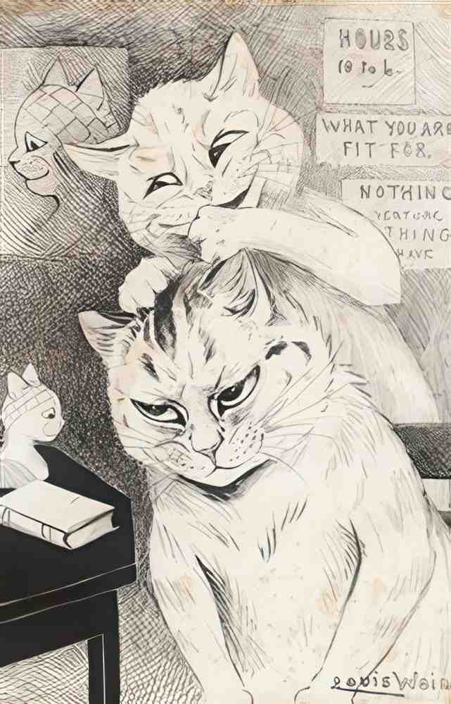 louis wain the phrenologist Art A4 Photo Print