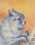 louis wain the pianist Art A4 Photo Print