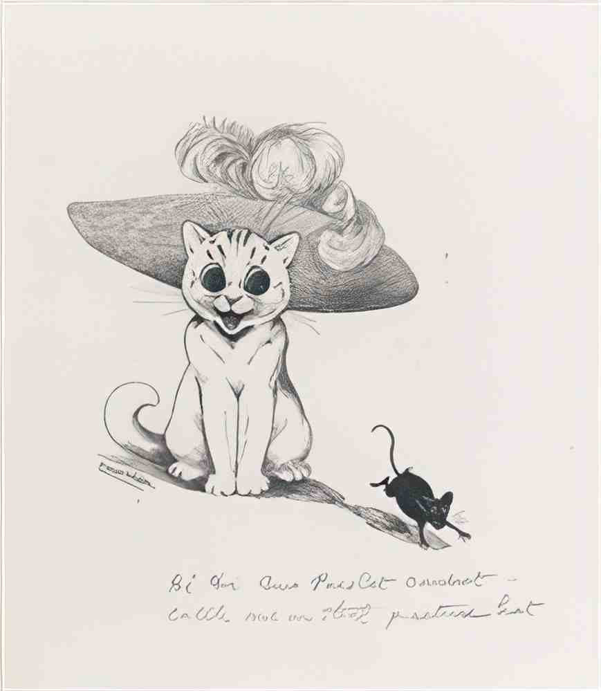 louis wain the picture hat cat Art A4 Photo Print
