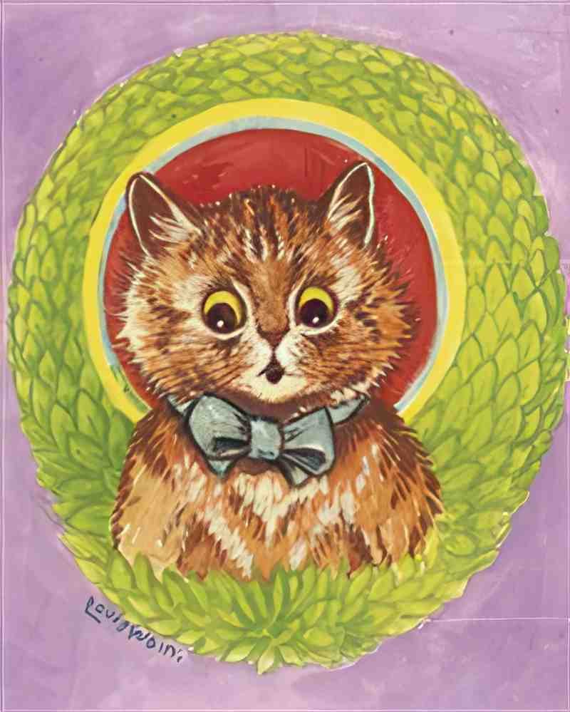 louis wain the psychedelic kitten Art A4 Photo Print
